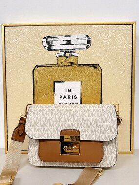 Michael Kors 35T2GS9M2B Sloan Editor Medium Signature Logo Messenger Bag